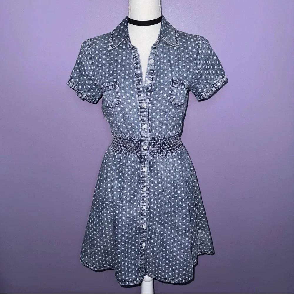 Mossimo Supply Co. Denim Polka Dot Dress - Picture 2 of 12